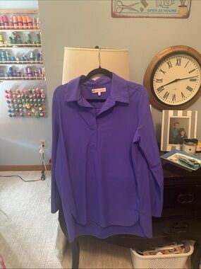 Jude Connally Regal Purple Long-Sleeve Polo Tunic